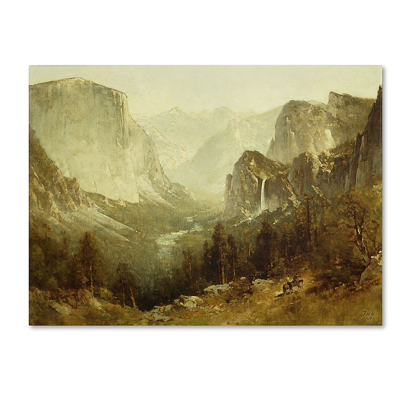Trademark Thomas Hill "Hunting In Yosemite 1890" Gallery-Wrapped Canvas Art, 14" x 19" image 1