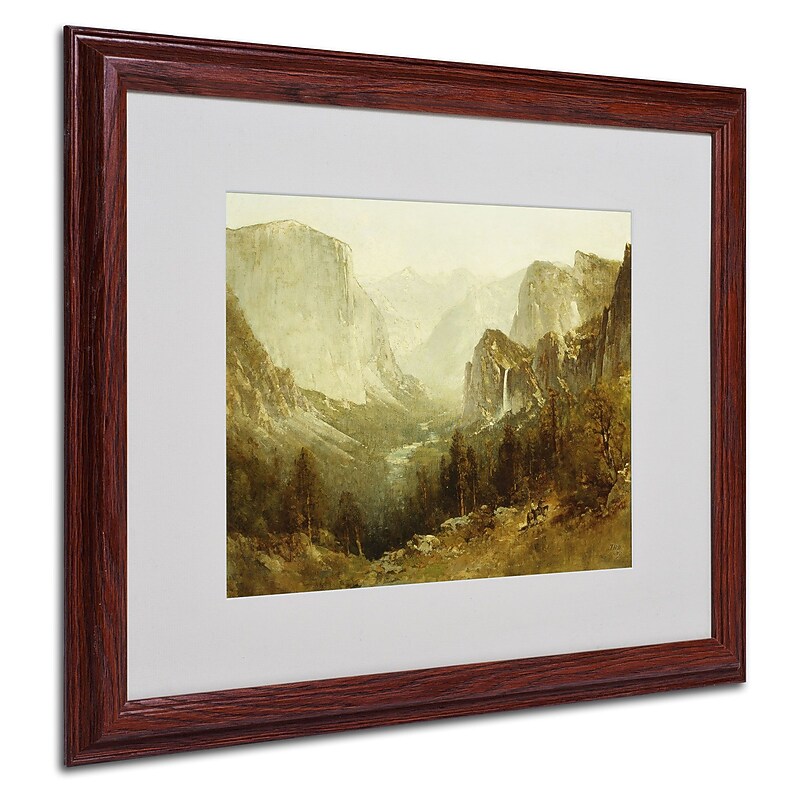 Trademark Thomas Hill "Hunting In Yosemite 1890" Art, White Matte W/Wood Frame, 16" x 20" image 1
