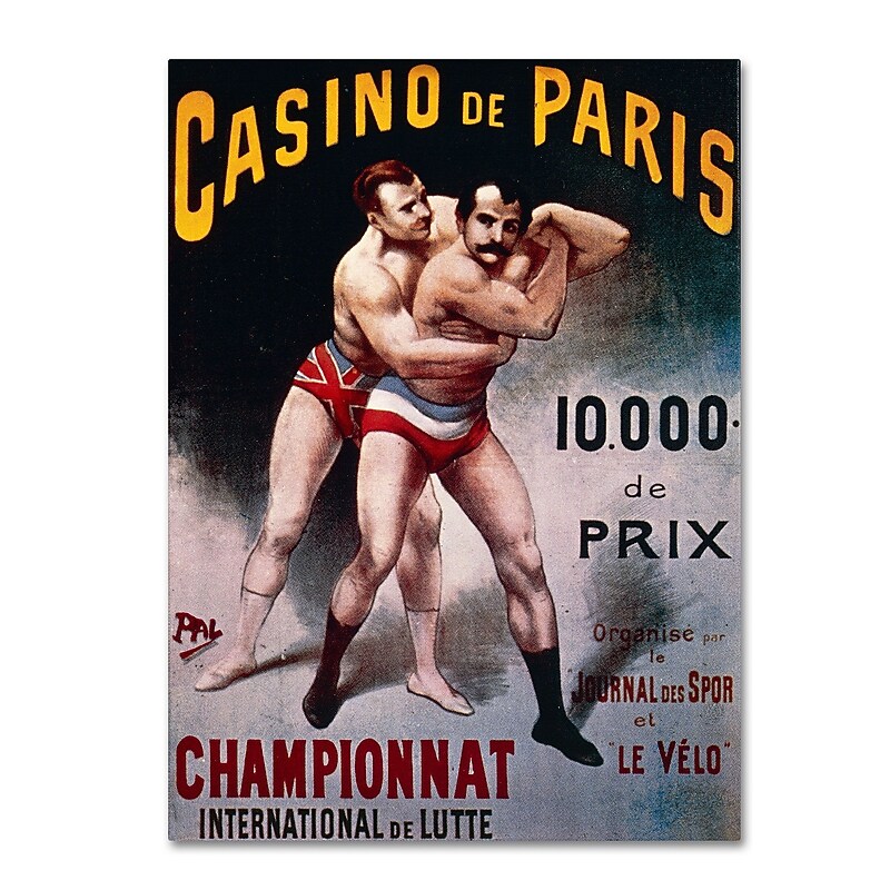 Trademark Pal "International Wrestling Championship" Gallery-Wrapped Canvas Art, 24" x 32" image 1