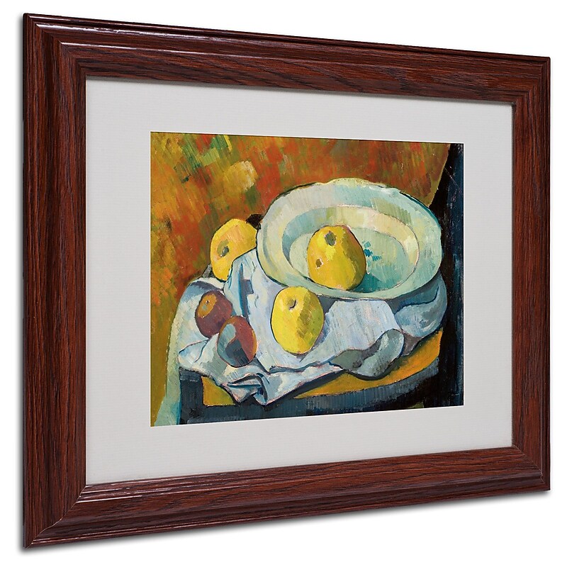 Trademark Paul Serusier "Plate of Apples 1891" Art, White Matte W/Wood Frame, 11" x 14" image 1