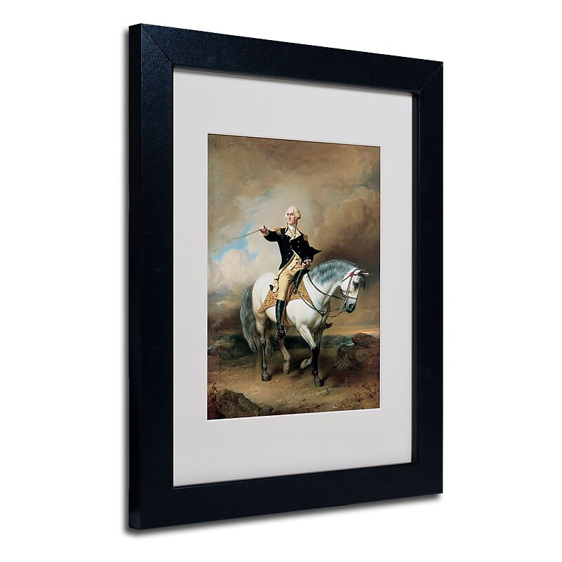 Trademark John Faed "Portrait of George Washington" Art, White Matte With Black Frame, 11" x 14" image 1