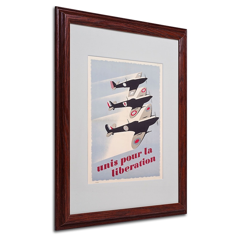 Trademark "Propaganda Poster for Liberation" Art, White Matte W/Wood Frame, 16" x 20" image 1