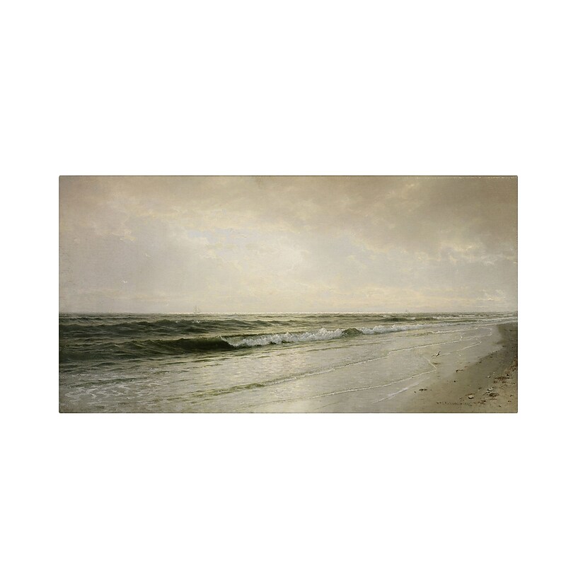 Trademark William Richards "Quiet Seascape 1883" Gallery-Wrapped Canvas Art, 24" x 47" image 1