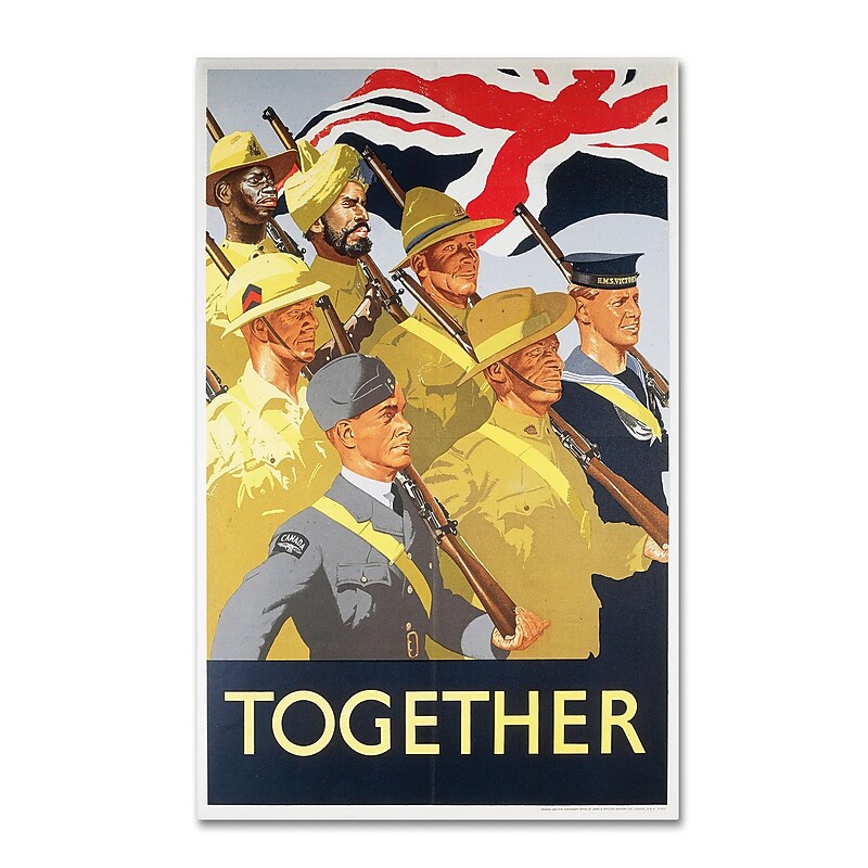 Trademark "Second World War Together Propaganda.." Gallery-Wrapped Canvas Art, 22" x 32" image 1