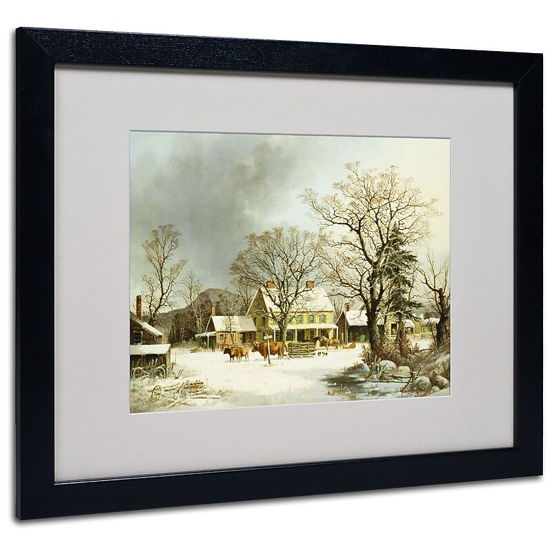 Trademark George Durie "Seven Miles to Salem 1863" Art, White Matte W/Black Frame, 16" x 20" image 1