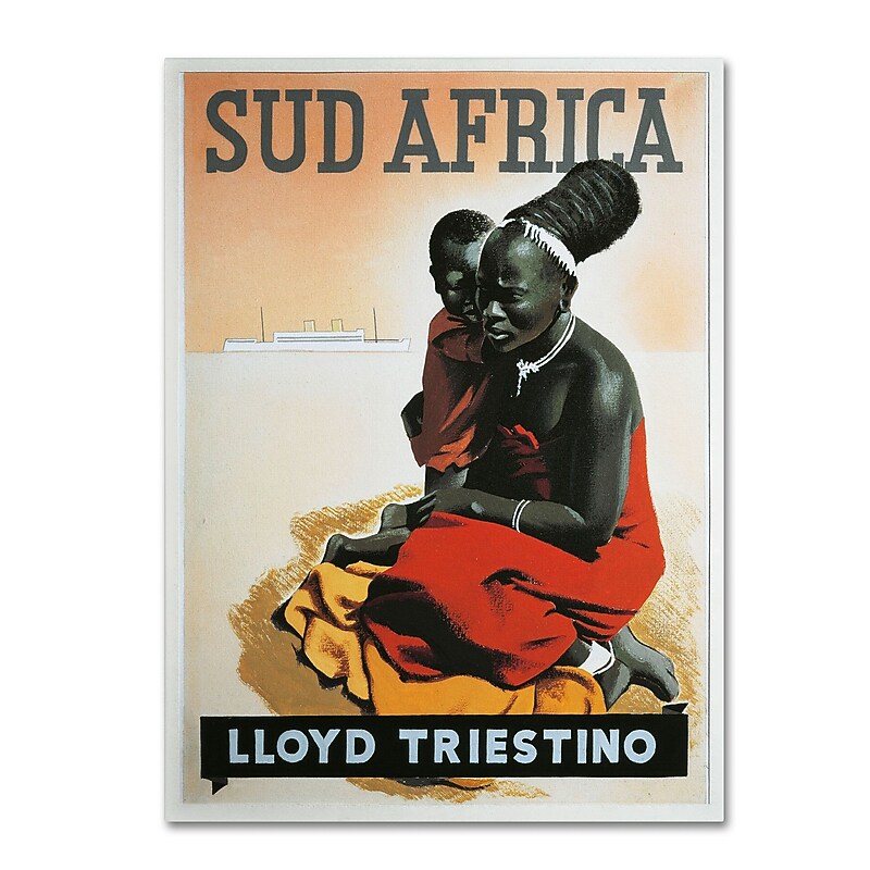 Trademark "South Africa Lloyd Triestino 1930" Gallery-Wrapped Canvas Art, 14" x 19" image 1