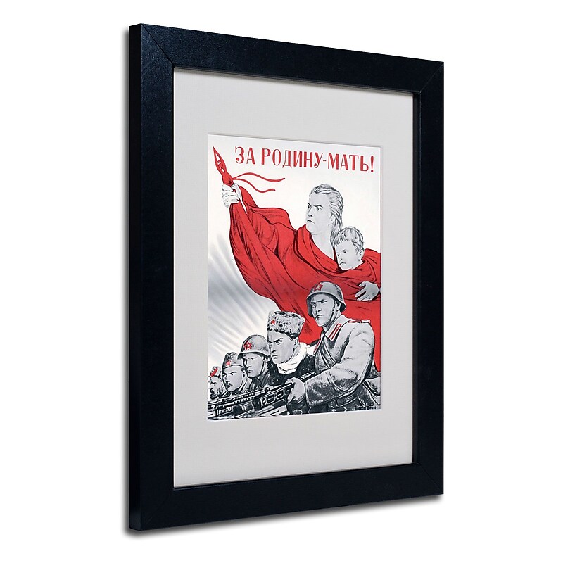 Trademark "Soviet Russian Poster For the.." Art, White Matte W/Black Frame, 11" x 14" image 1