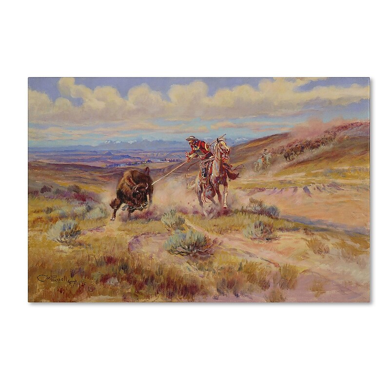 Trademark Charles Russell "Spearing a Buffalo 1925" Gallery-Wrapped Canvas Art, 22" x 32" image 1