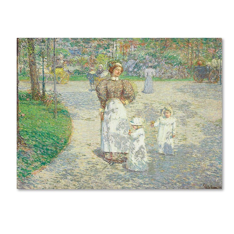 Trademark Childe Hassam "Spring in Central Park 1908" Gallery-Wrapped Canvas Art, 24" x 32" image 1