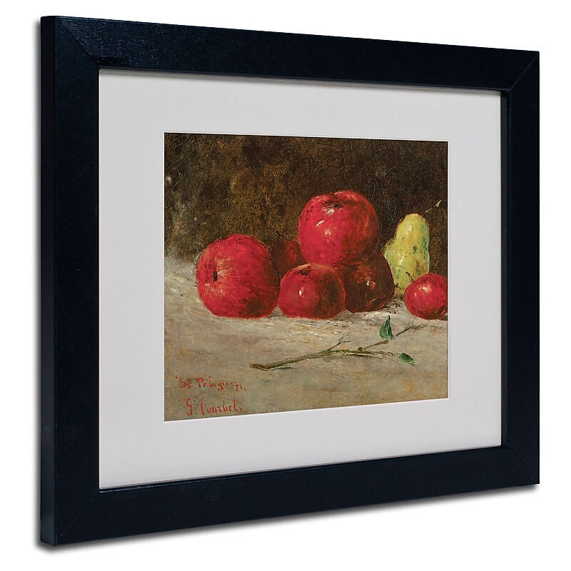 Trademark Gustave Courbet "Apples and Pears" Art, White Matte With Black Frame, 11" x 14" image 1