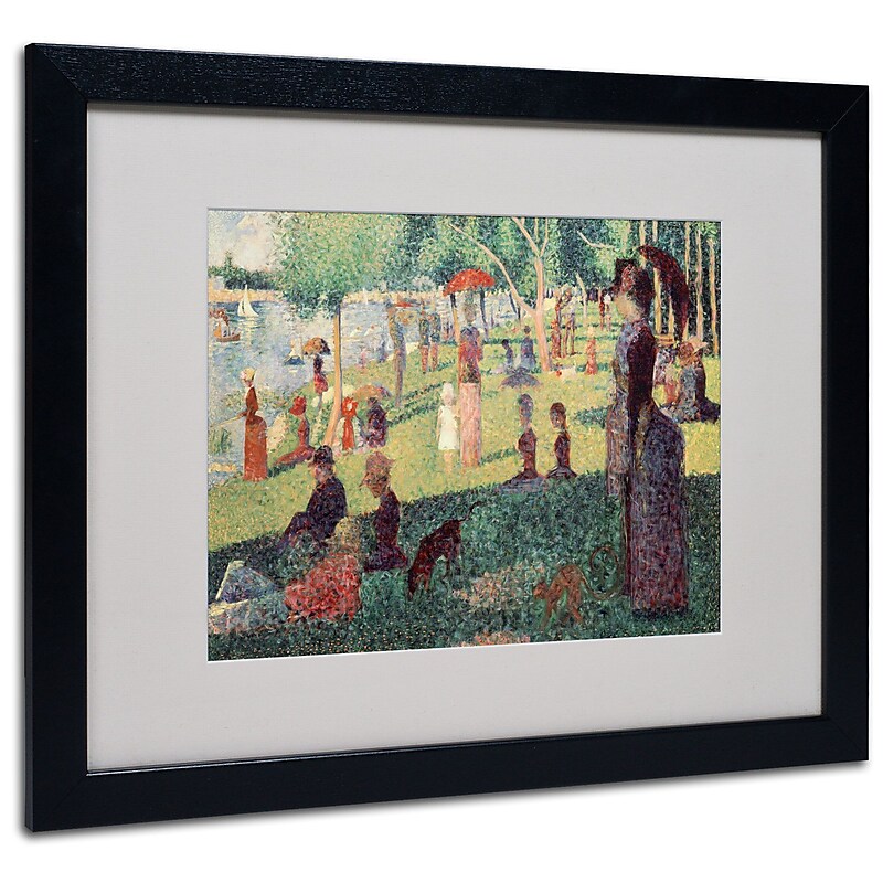 Trademark Georges Seurat "Study on La Grande Jatte" Art, White Matte With Black Frame, 16" x 20" image 1