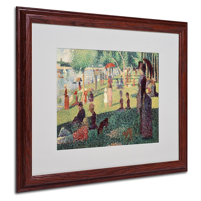 Trademark Georges Seurat "Study on La Grande Jatte" Art, White Matte With Wood Frame, 16" x 20" image 1