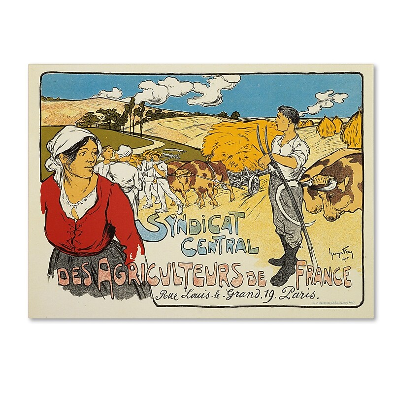 Trademark George Fay "Syndicat Central des Agriculteurs" Gallery-Wrapped Canvas Art, 35" x 47" image 1