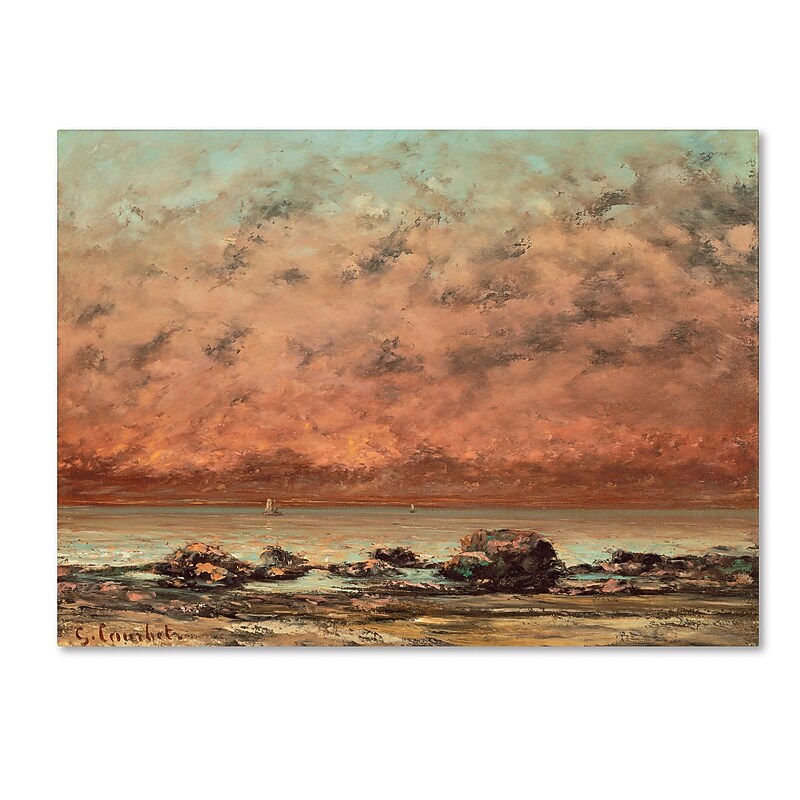 Trademark Gustave Courbet "The Black Rocks at Trouville" Gallery-Wrapped Canvas Art, 14" x 19" image 1