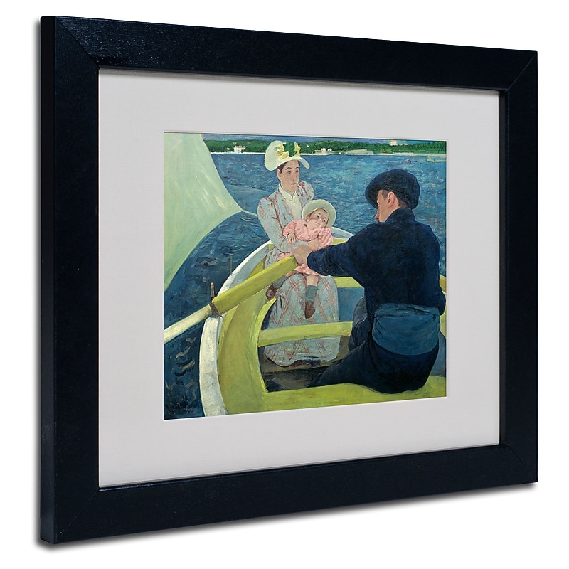Trademark Mary Cassatt "The Boating Party 1893-94" Art, White Matte W/Black Frame, 11" x 14" image 1