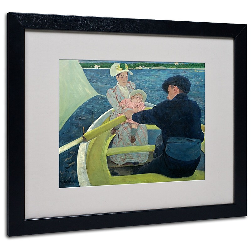 Trademark Mary Cassatt "The Boating Party 1893-94" Art, White Matte W/Black Frame, 16" x 20" image 1