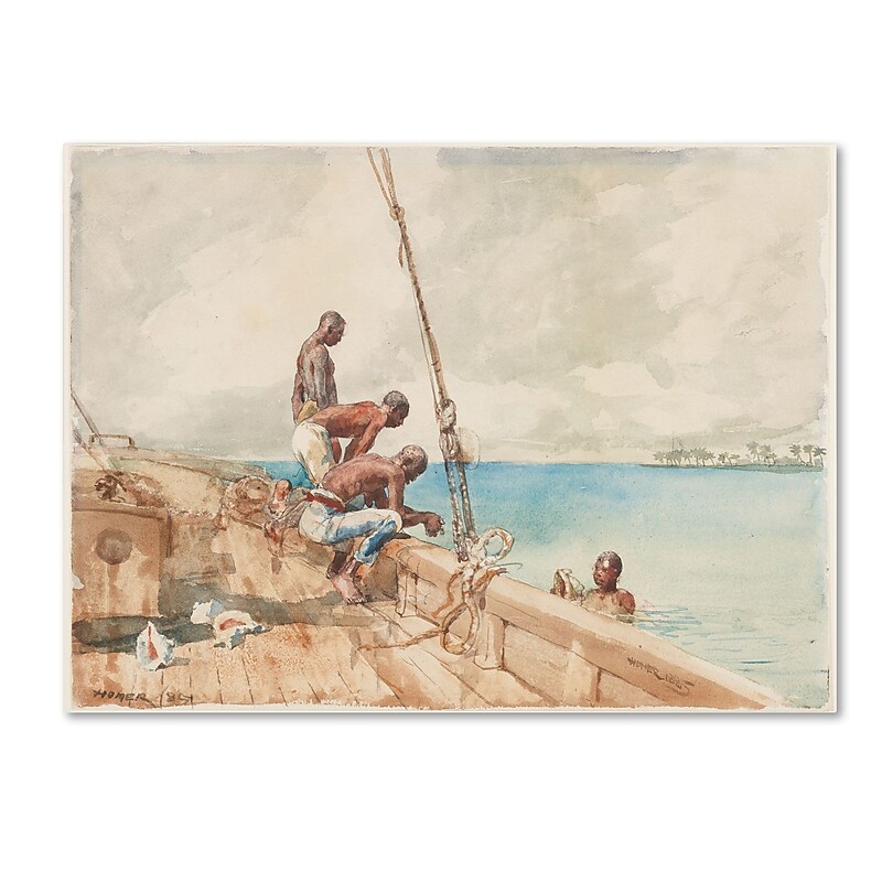 Trademark Winslow Homer "The Conch Divers 1885" Gallery-Wrapped Canvas Art, 24" x 32" image 1