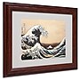 Trademark Katsushika Hokusai "The Great Wave" Art, White Matte With Wood Frame, 11" x 14"~#|#~m001696838_sc7