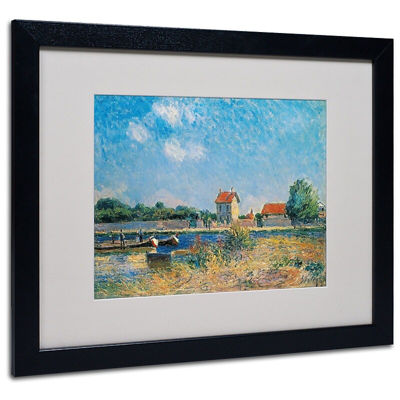 Trademark Alfred Sisley "The Loing Canal" Art, White Matte With Black Frame, 16" x 20" image 1