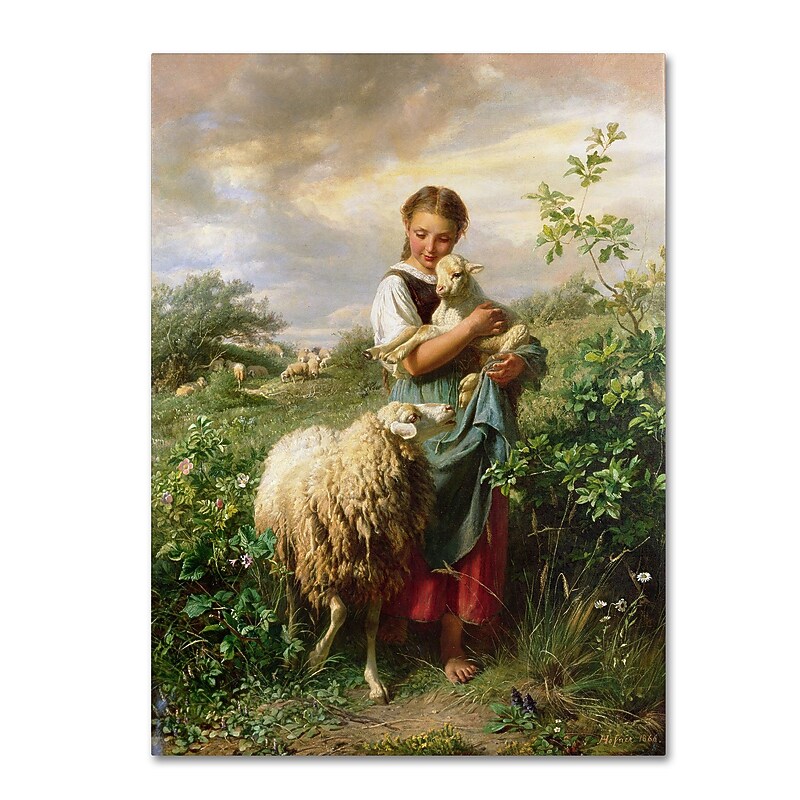 Trademark Johann Hofner "The Shepherdess 1866" Gallery-Wrapped Canvas Art, 24" x 32" image 1