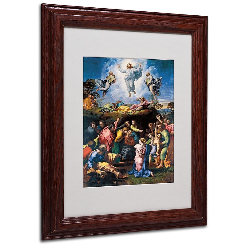 Trademark Raphael "The Transfiguration 1519-20" Art, White Matte W/Wood Frame, 11" x 14" image 1