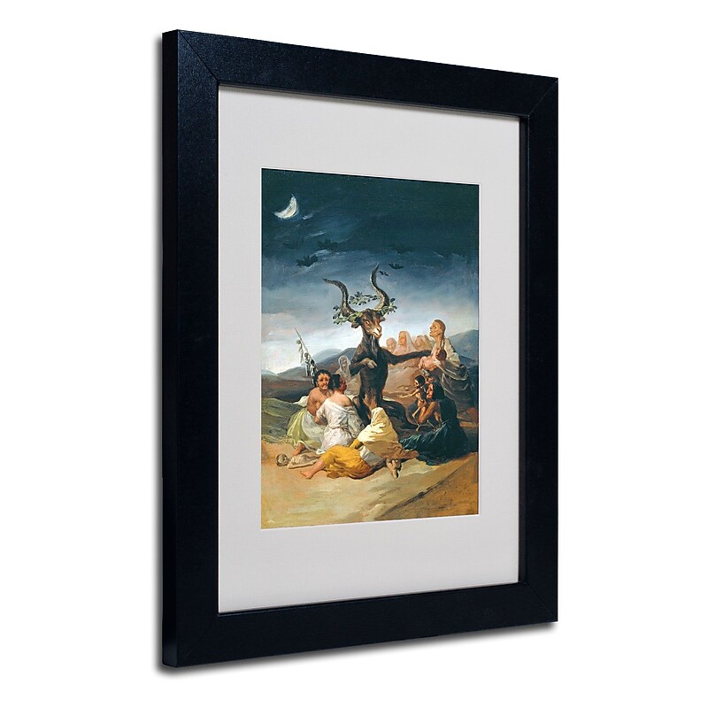 Trademark Francisco Goya "The Witches - Sabbath 1797-98" Art, White Matte W/Black Frame, 11" x 14" image 1