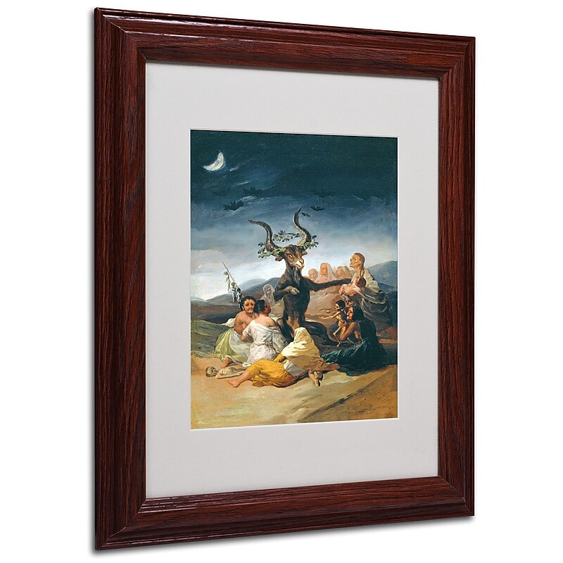 Trademark Francisco Goya "The Witches - Sabbath 1797-98" Art, White Matte W/Wood Frame, 11" x 14" image 1