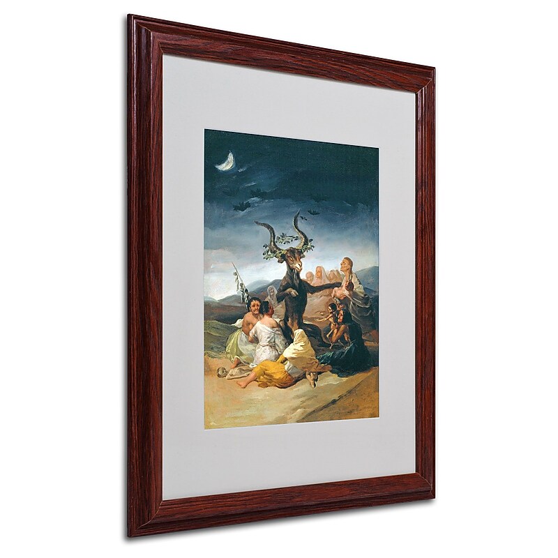 Trademark Francisco Goya "The Witches - Sabbath 1797-98" Art, White Matte W/Wood Frame, 16" x 20" image 1
