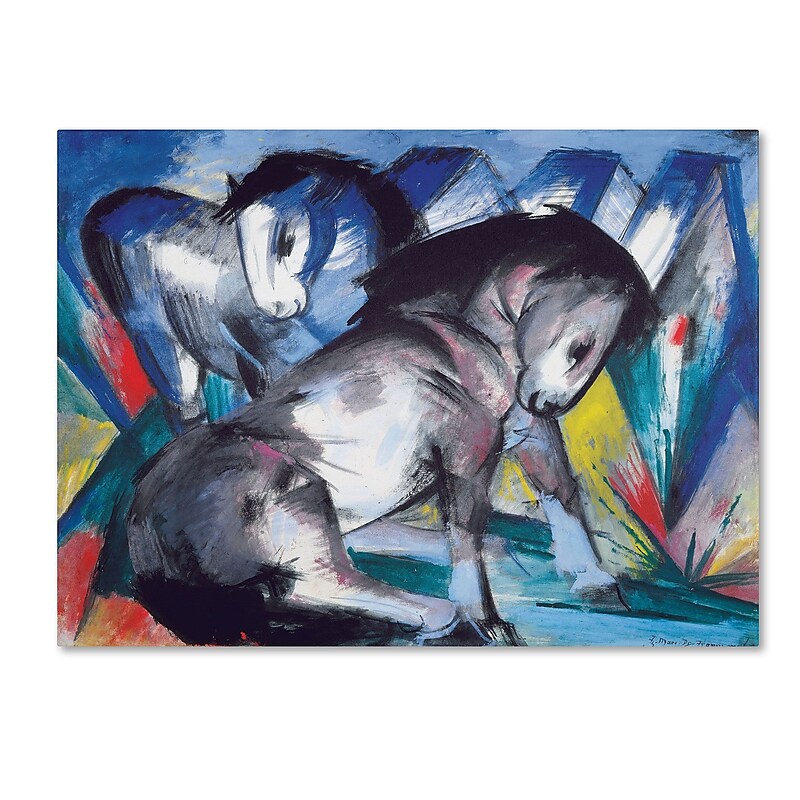 Trademark Franz Marc "Two Horses 1913" Gallery-Wrapped Canvas Art, 14" x 19" image 1