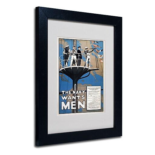 Trademark "Recruitment Poster for the Canadian.." Art, White Matte W/Black Frame, 11" x 14