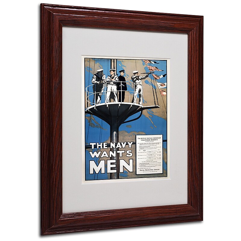 Trademark "Recruitment Poster for the Canadian.." Art, White Matte W/Wood Frame, 11" x 14" image 1