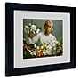 Trademark Jean Frederic Bazille "Woman with Peonies" Art, White Matte With Black Frame, 11" x 14"~#|#~m001697041_sc7
