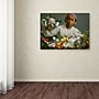 Trademark Jean Frederic Bazille "Young Woman with Peonies" Gallery-Wrapped Canvas Art, 14" x 19"~#|#~m001697048_sc7