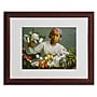 Trademark Jean Frederic Bazille "Woman with Peonies" Art, White Matte With Wood Frame, 16" x 20"~#|#~m001697053_sc7