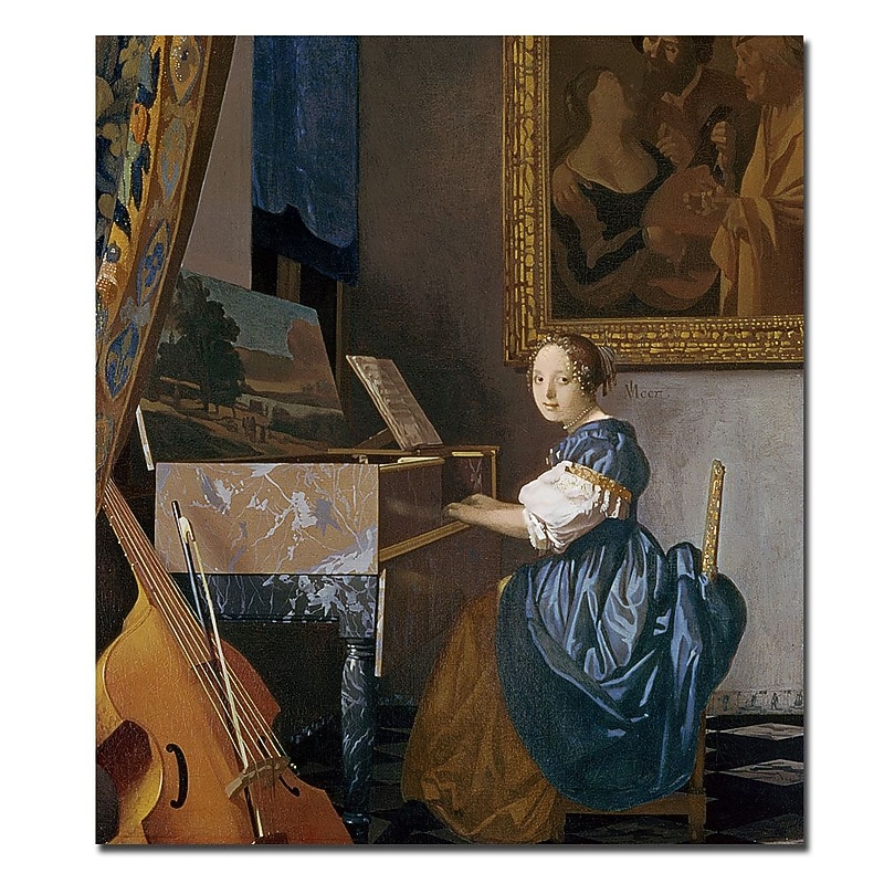 Trademark Jan Vermeer "A Young Lady Seated at the Virginal" Gallery-Wrapped Canvas Art, 28" x 32" image 1