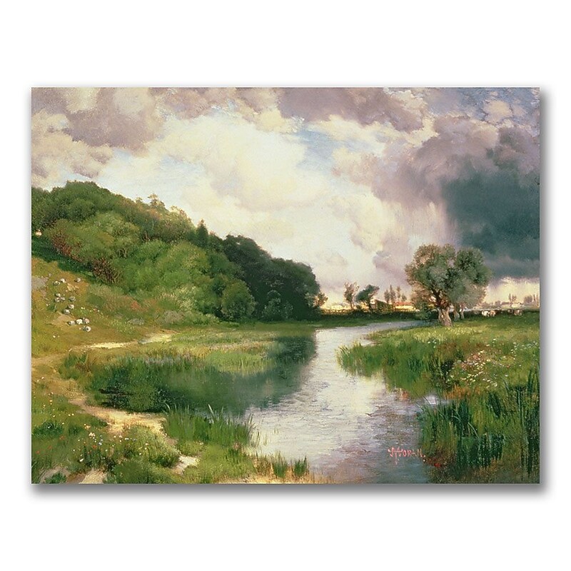 Trademark Thomas Moran "Approaching Storm Amagansett" Gallery-Wrapped Canvas Art, 18" x 24" image 1