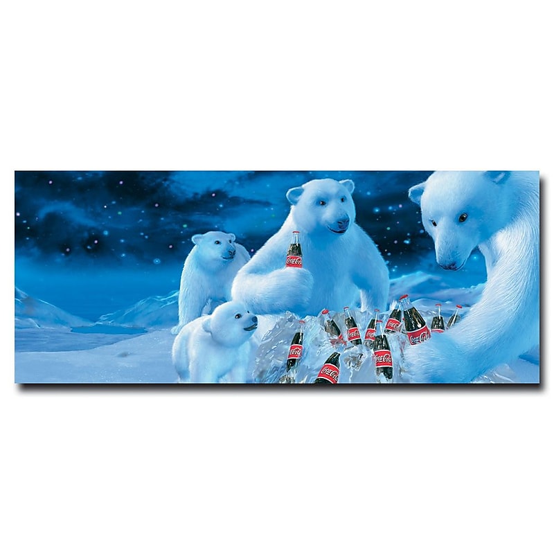 Trademark Coke Vintage Ad "Polar Bears with Nest..." Gallery-Wrapped Canvas Art, 13" x 22" image 1