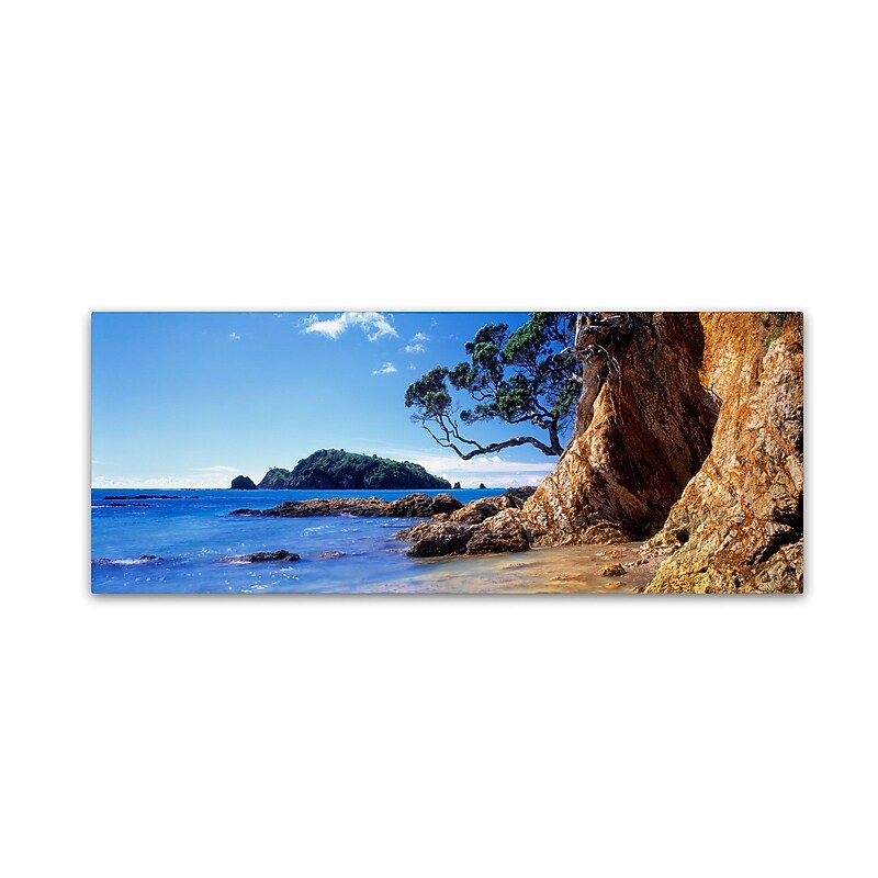 Trademark David Evans "Bland Bay-Northland-NZ" Gallery-Wrapped Canvas Art, 8" x 24" image 1