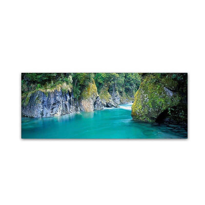 Trademark David Evans "Blue Pools-NZ" Gallery-Wrapped Canvas Art, 16" x 47" image 1