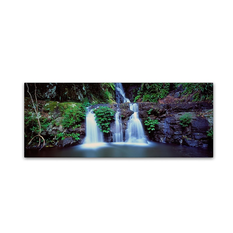 Trademark David Evans "Elabana Falls-Lamington NP" Gallery-Wrapped Canvas Art, 16" x 47" image 1