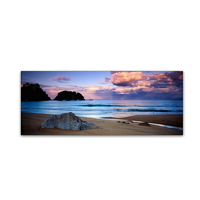 Trademark David Evans "Kaiteriteri Sunset" Gallery-Wrapped Canvas Art, 8" x 24" image 1