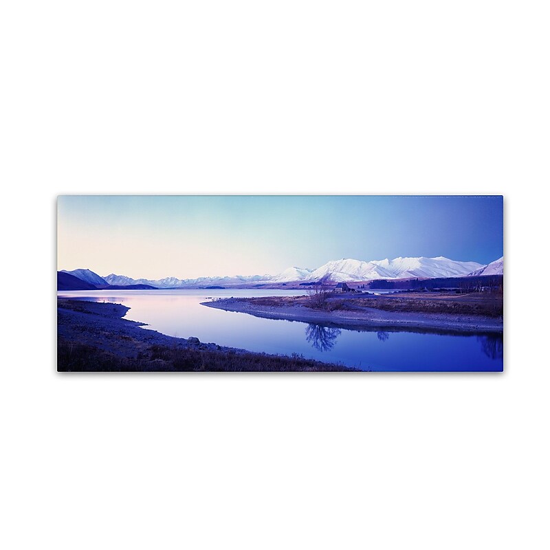 Trademark David Evans "Lake Tekapo Winter-NZ" Gallery-Wrapped Canvas Art, 10" x 32" image 1