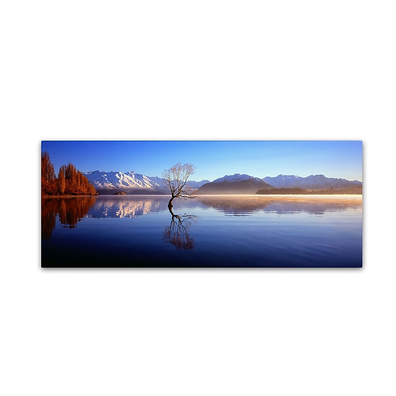 Trademark David Evans "Lake Wanaka-NZ" Gallery-Wrapped Canvas Art, 8" x 24" image 1