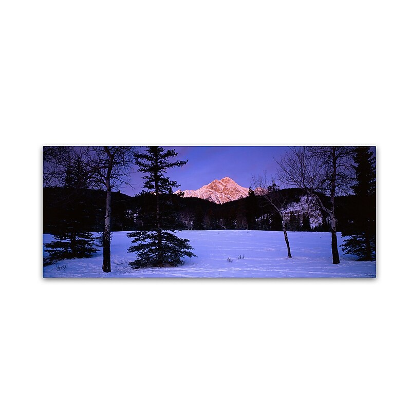 Trademark David Evans "Pyramid Mountain-Canada" Gallery-Wrapped Canvas Art, 8" x 24" image 1