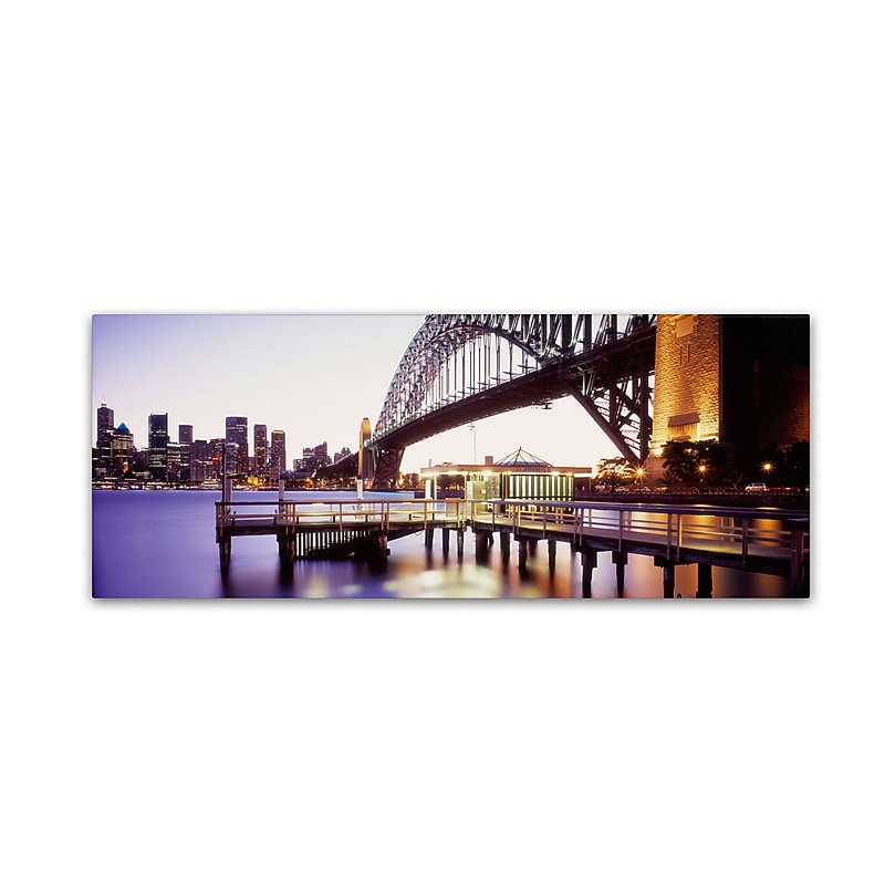 Trademark David Evans "Sydney Harbour" Gallery-Wrapped Canvas Art, 8" x 24" image 1