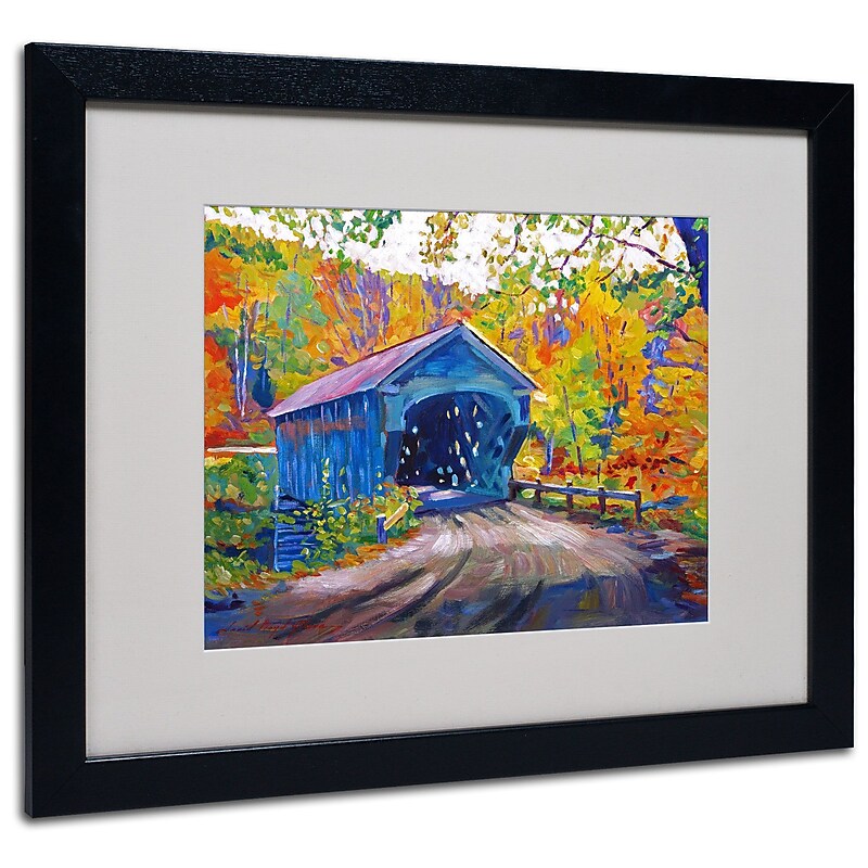 Trademark David Lloyd Glover "Fall Comes to Downer" Art, White Matte W/Black Frame, 16" x 20" image 1