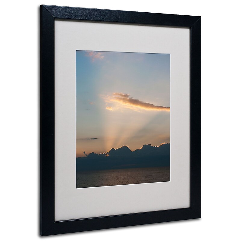 Trademark Kurt Shaffer "Inspiration Sunset" Art, White Matte With Black Frame, 16" x 20" image 1