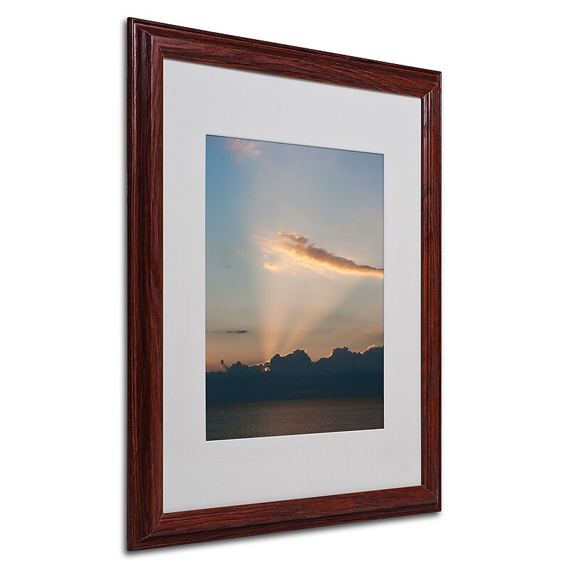 Trademark Kurt Shaffer "Inspiration Sunset" Art, White Matte With Wood Frame, 16" x 20" image 1