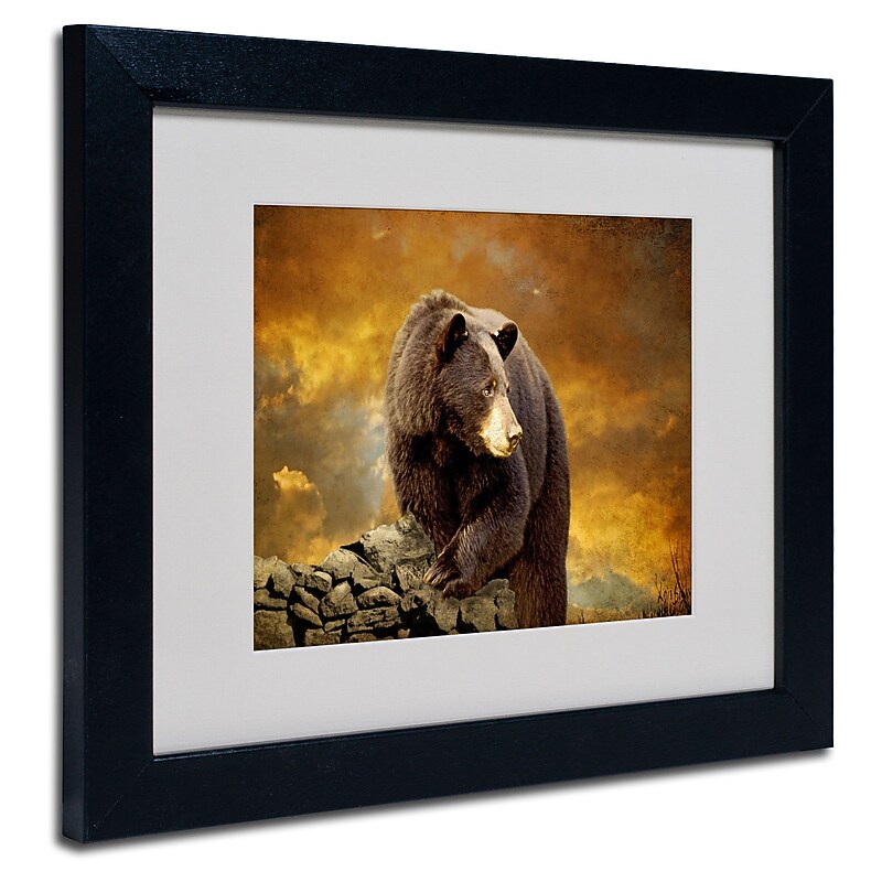 Trademark Lois Bryan "Bear Went Over the Mountain" Art, White Matte With Black Frame, 11" x 14" image 1