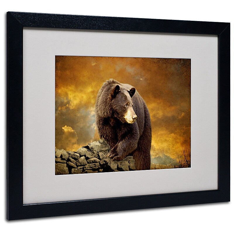 Trademark Lois Bryan "Bear Went Over the Mountain" Art, White Matte With Black Frame, 16" x 20" image 1